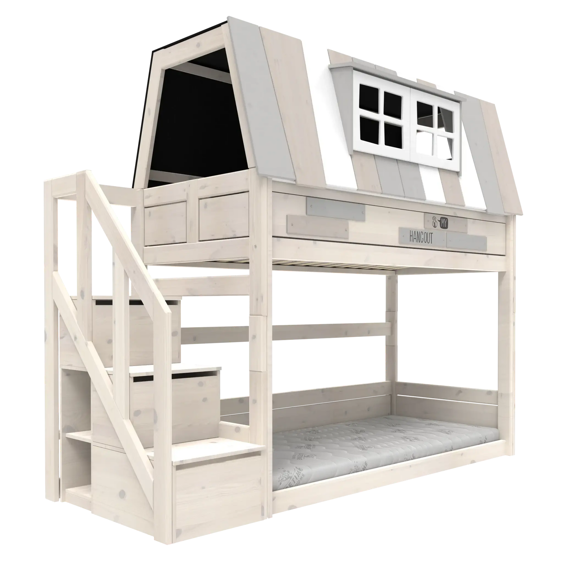 LIFETIME Kidsrooms My hangout Low Bunk Bed with Storage Steps
