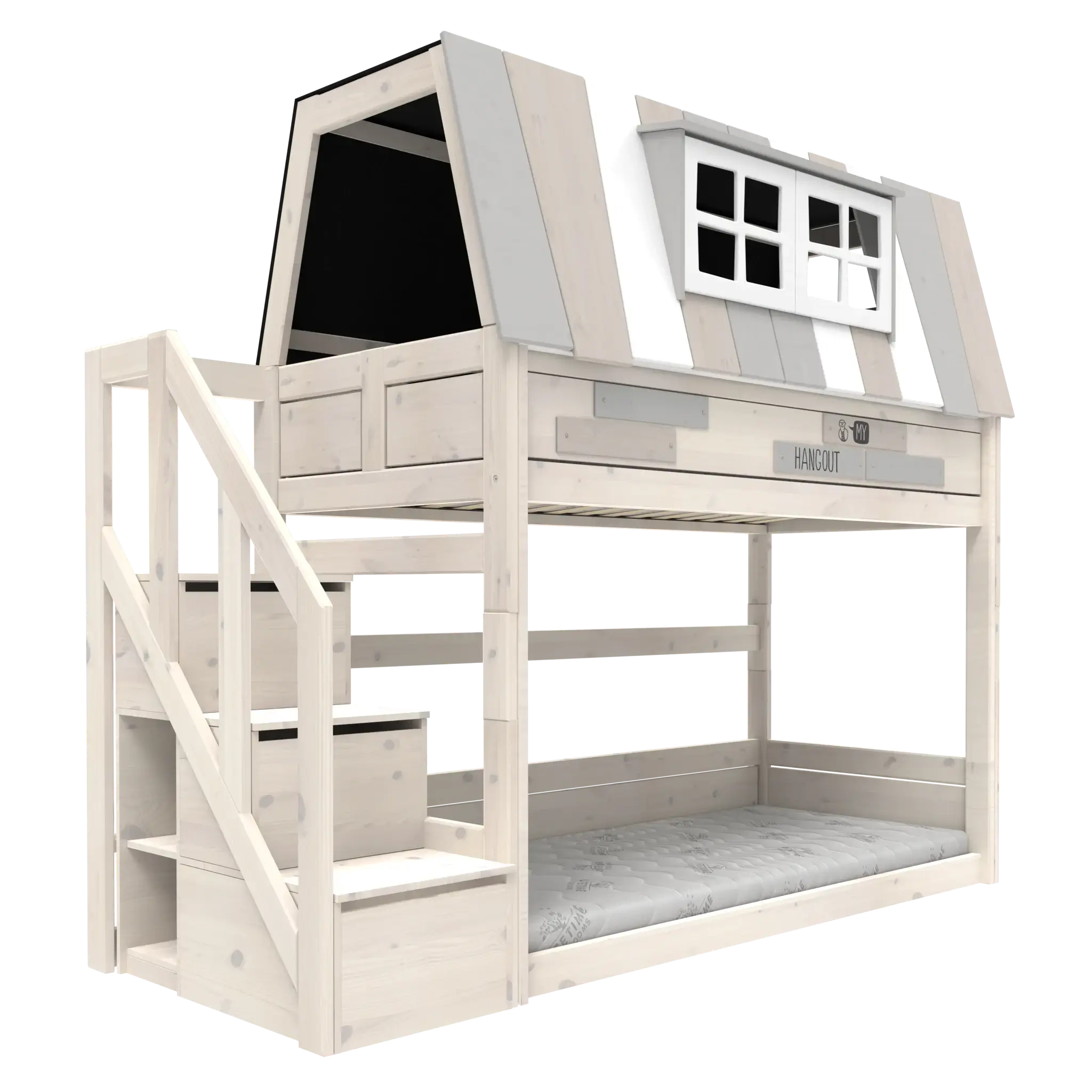 LIFETIME Kidsrooms My hangout Low Bunk Bed with Storage Steps
