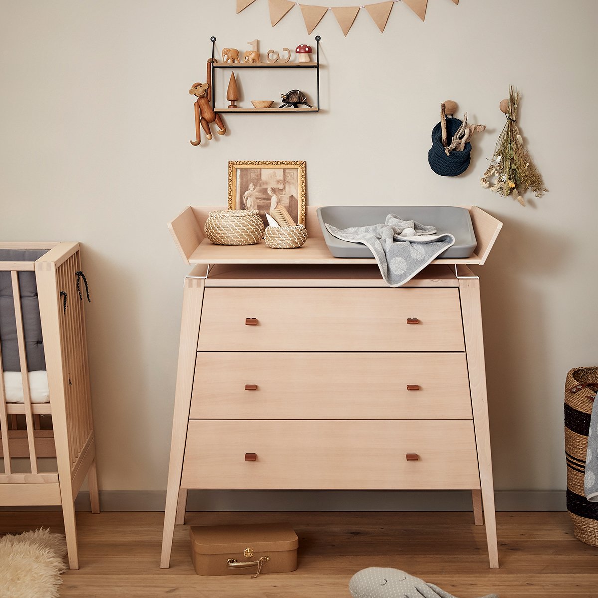 Leander Linea Dresser Changing Table Attachment in Oak