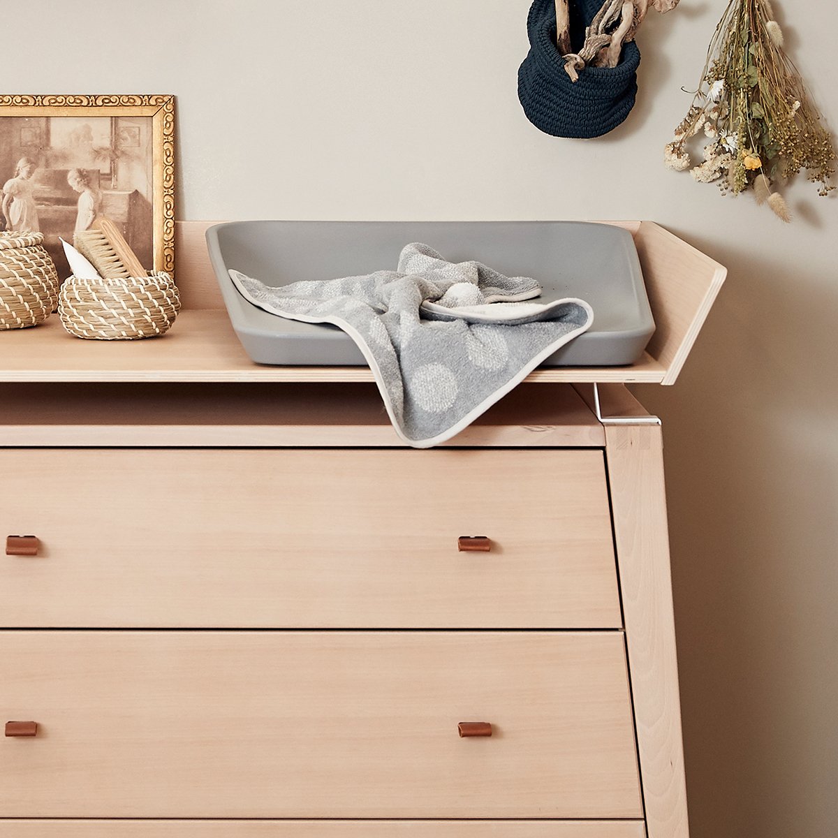 Leander Linea Dresser Changing Table Attachment in Oak