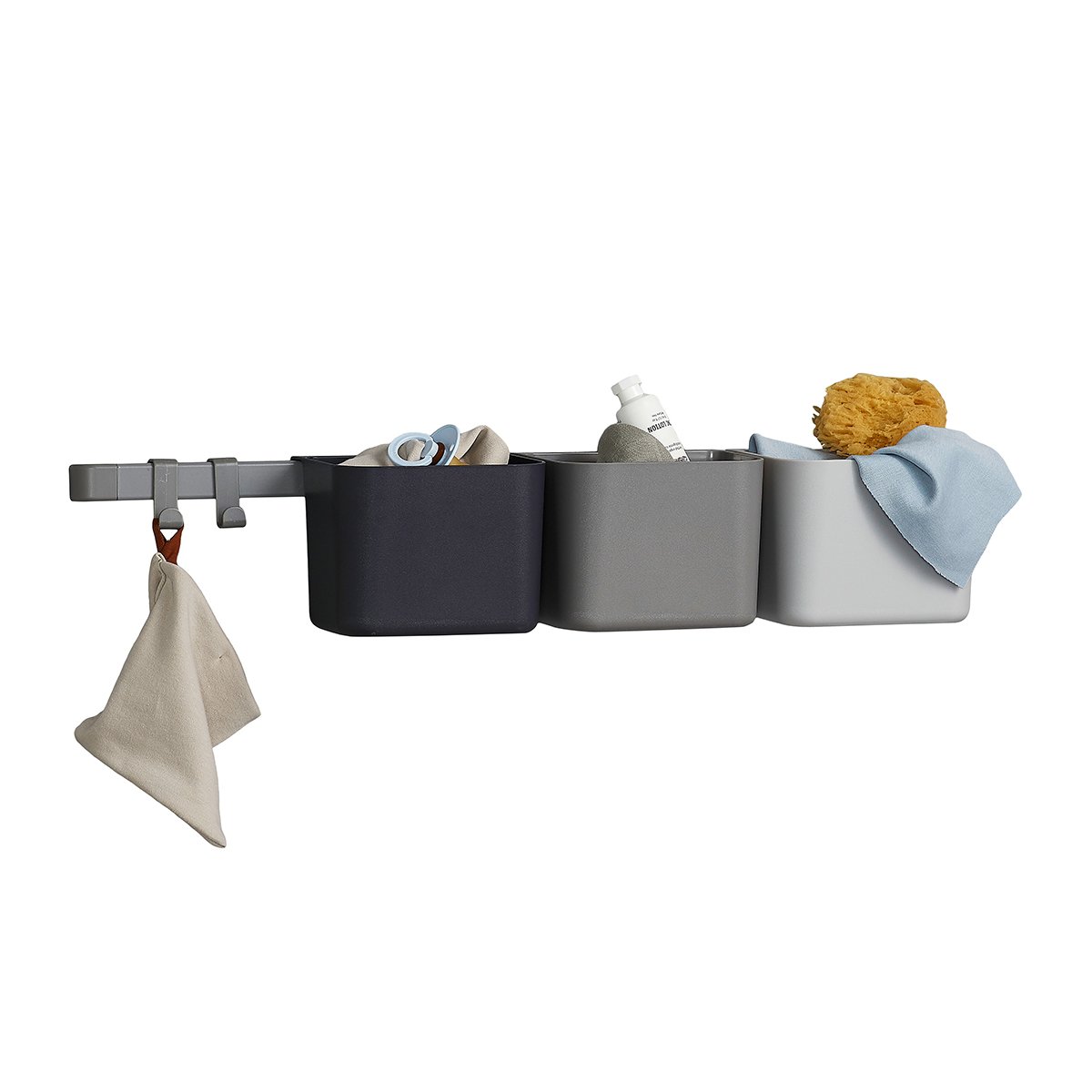 Leander Changing Station Wall Organiser Rack, 3 Container