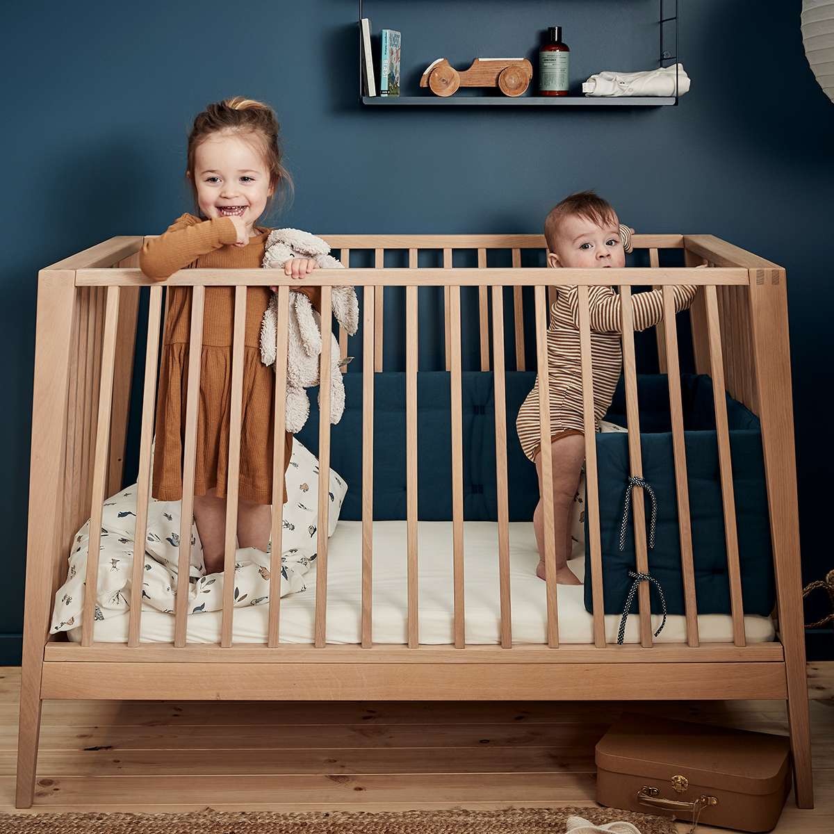 Leander Linea Cot in Oak