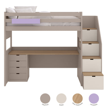 Muba XL Loft Bed with Storage Stairs and Desk