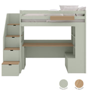 Muba XL Loft Bed with Desk, Bookshelf and Storage Stairs
