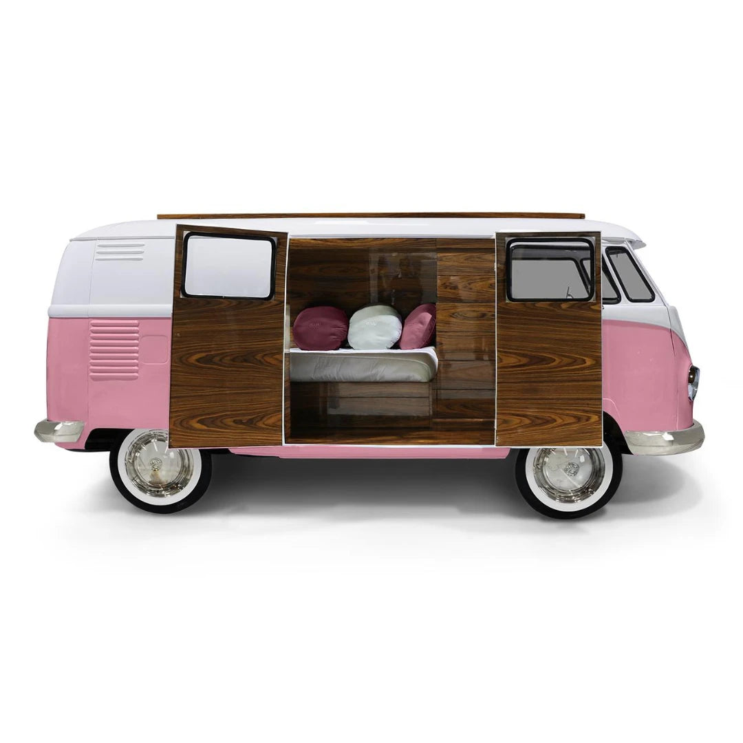 Circu Luxury Children's Camper Van Bed in Baby Pink
