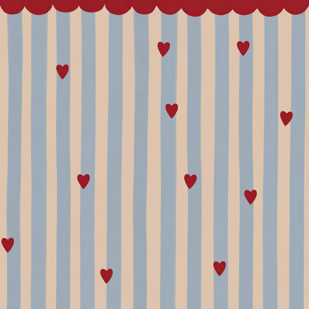 Dekornik French hearts stripes Wallpaper