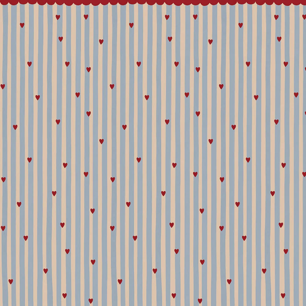 Dekornik French hearts stripes Wallpaper
