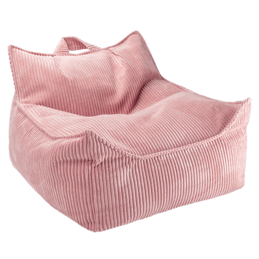 Wigiwama Corduroy Kids Beanbag Chair - Pink Mouse