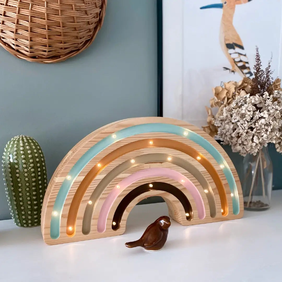 Peekaboo Rainbow Wood Handmade Lamp
