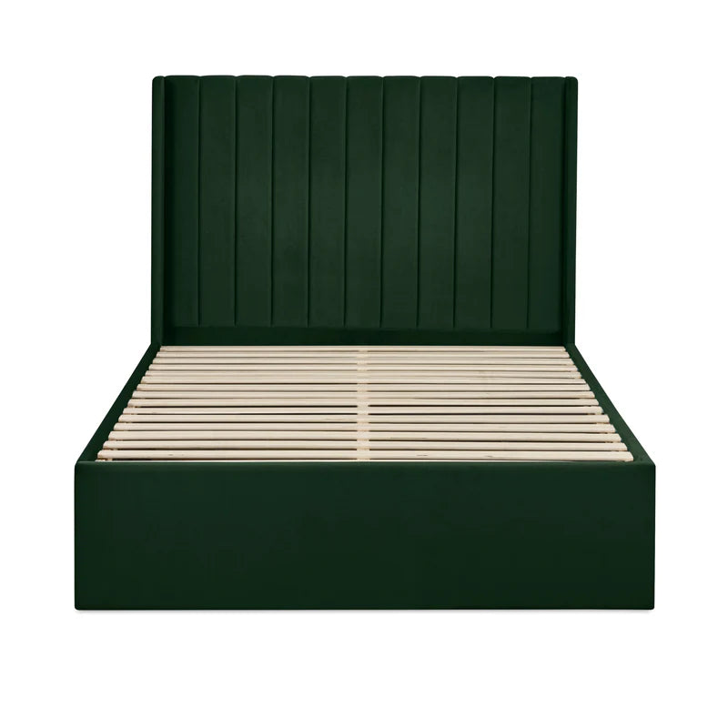 Leila Double Bed with Storage in Green