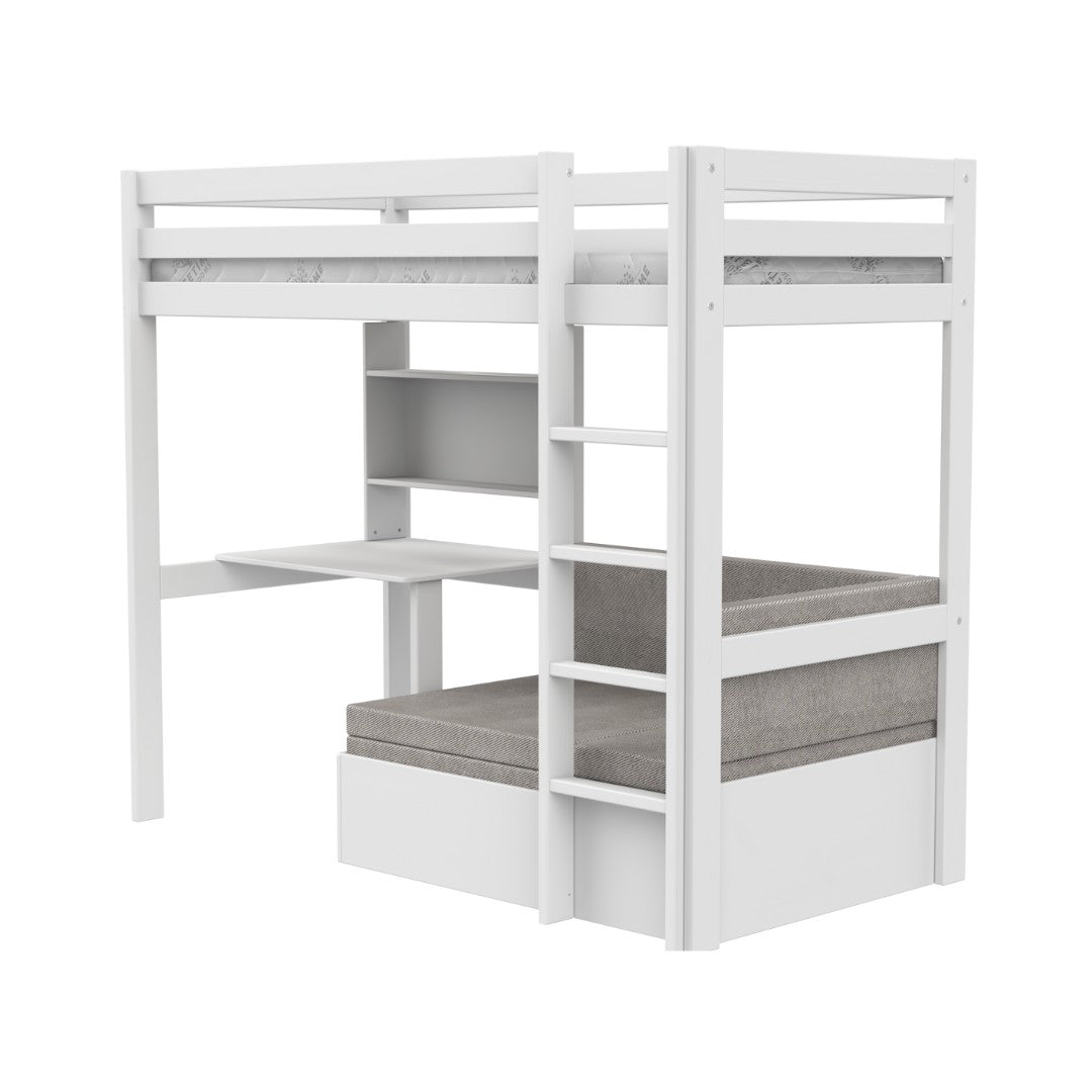 LIFETIME Kidsrooms High Sleeper Bed with Study & Seat - Elements