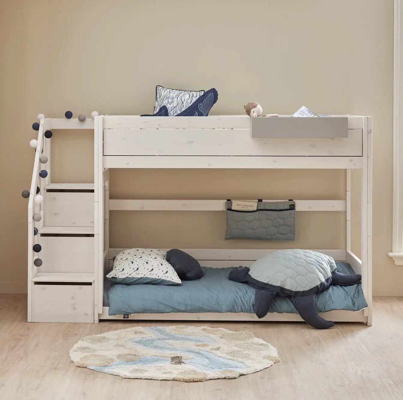 LIFETIME Kidsrooms Low Bunk Bed with Storage Steps