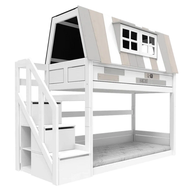 LIFETIME Kidsrooms My hangout Low Bunk Bed with Storage Steps 