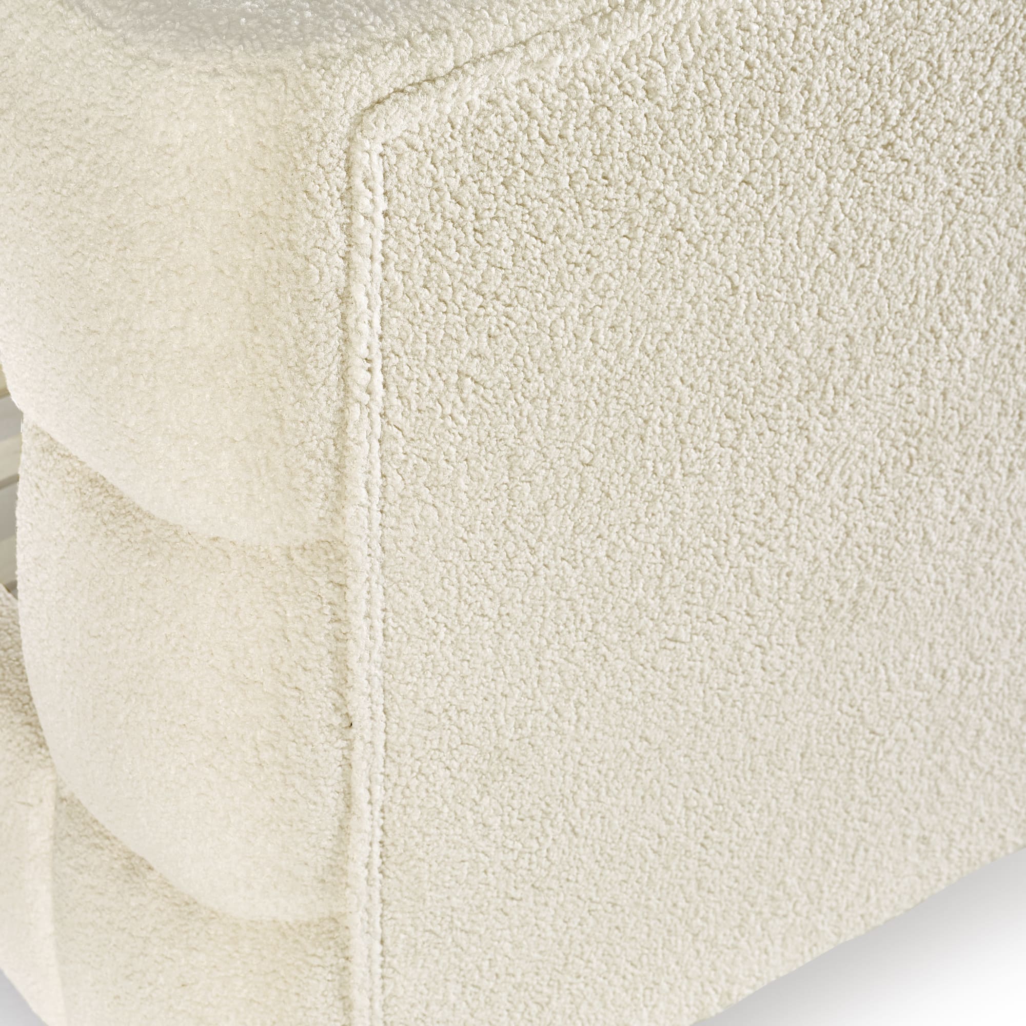 Oberon Bouclé Double/King Size Bed in Cream