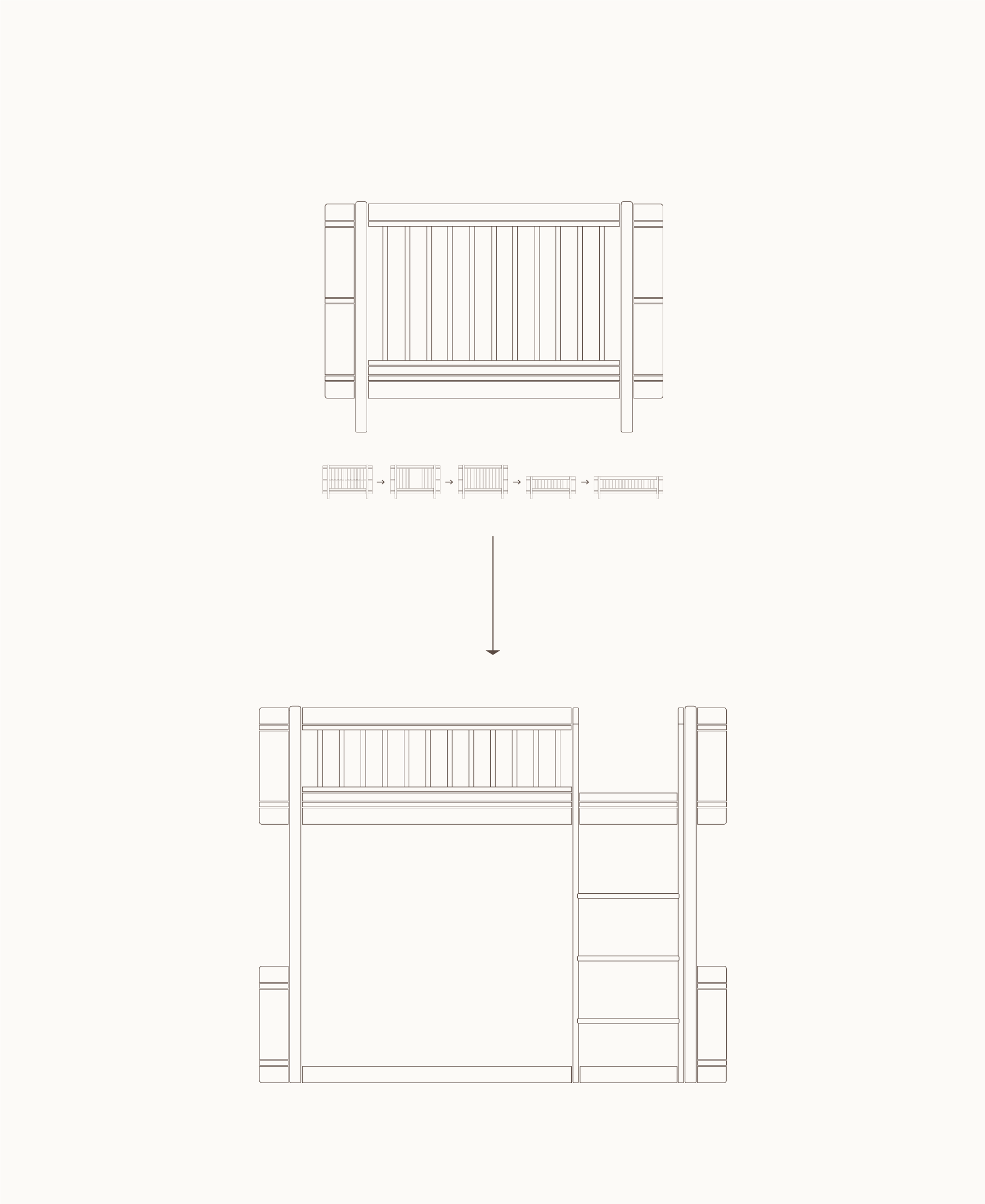 Oliver Furniture Mini+ Cot Bed incl Junior Kit to Low Loft Bed Oak