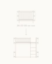 Mini+ Cot Bed incl Junior Kit to Low Loft Bed White