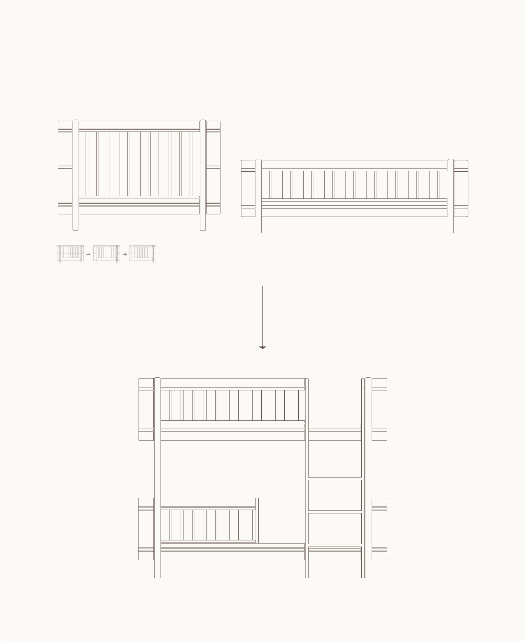 Oliver Furniture Mini+ Cot Bed & Mini+ Junior Bed to Low Bunk Bed in White