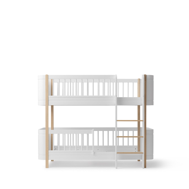 Wood Mini+ low bunk bed, white/oak