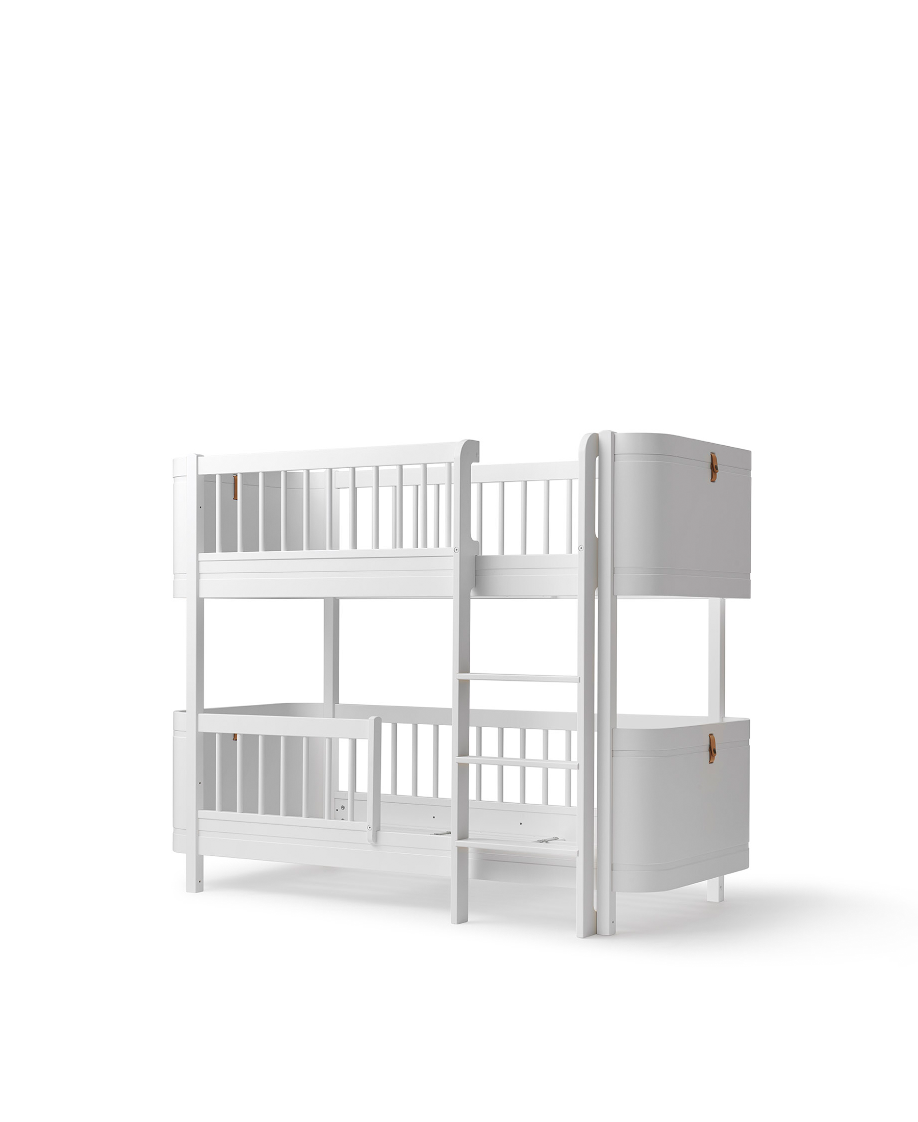 Oliver Furniture Mini+ Cot Bed & Mini+ Junior Bed to Low Bunk Bed in White