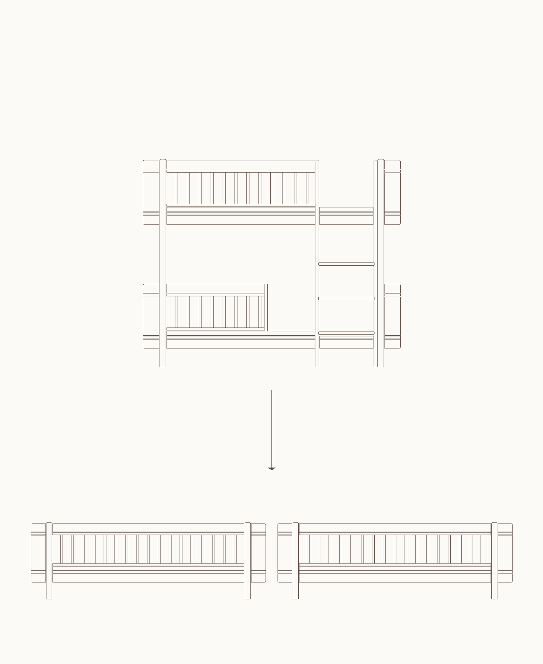 Oliver Furniture Mini+ Low Bunk Bed to 2 Junior Beds in Oak