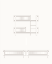 Oliver Furniture Mini+ Low Bunk Bed to 2 Junior Beds in White