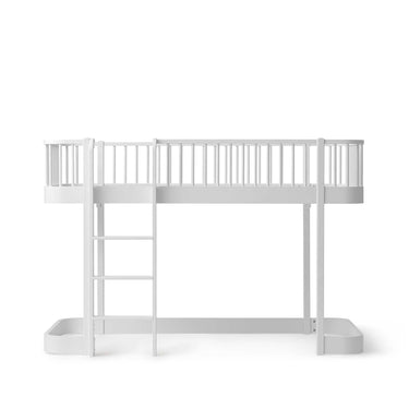 Wood Original low loft bed, white