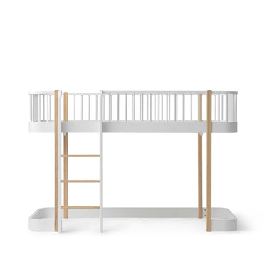 Wood Original low loft bed, white/oak