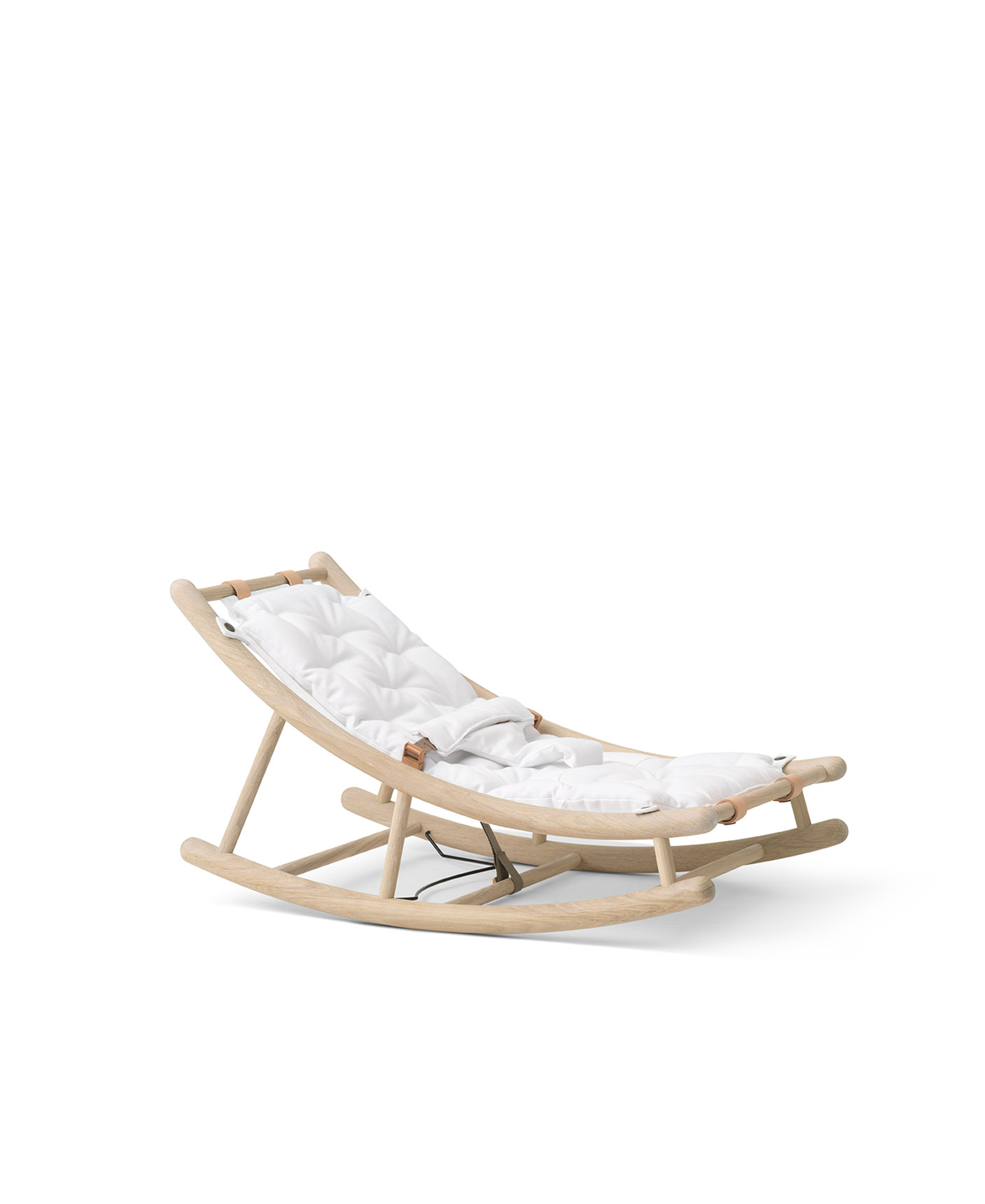 Wood baby & toddler rocker, oak/white – Kidsorium
