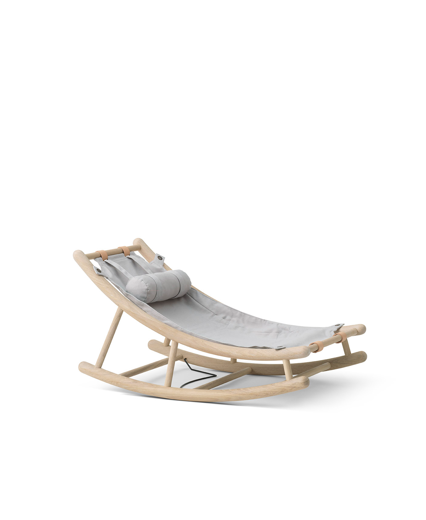 Wood toddler rocker, oak/grey – Kidsorium
