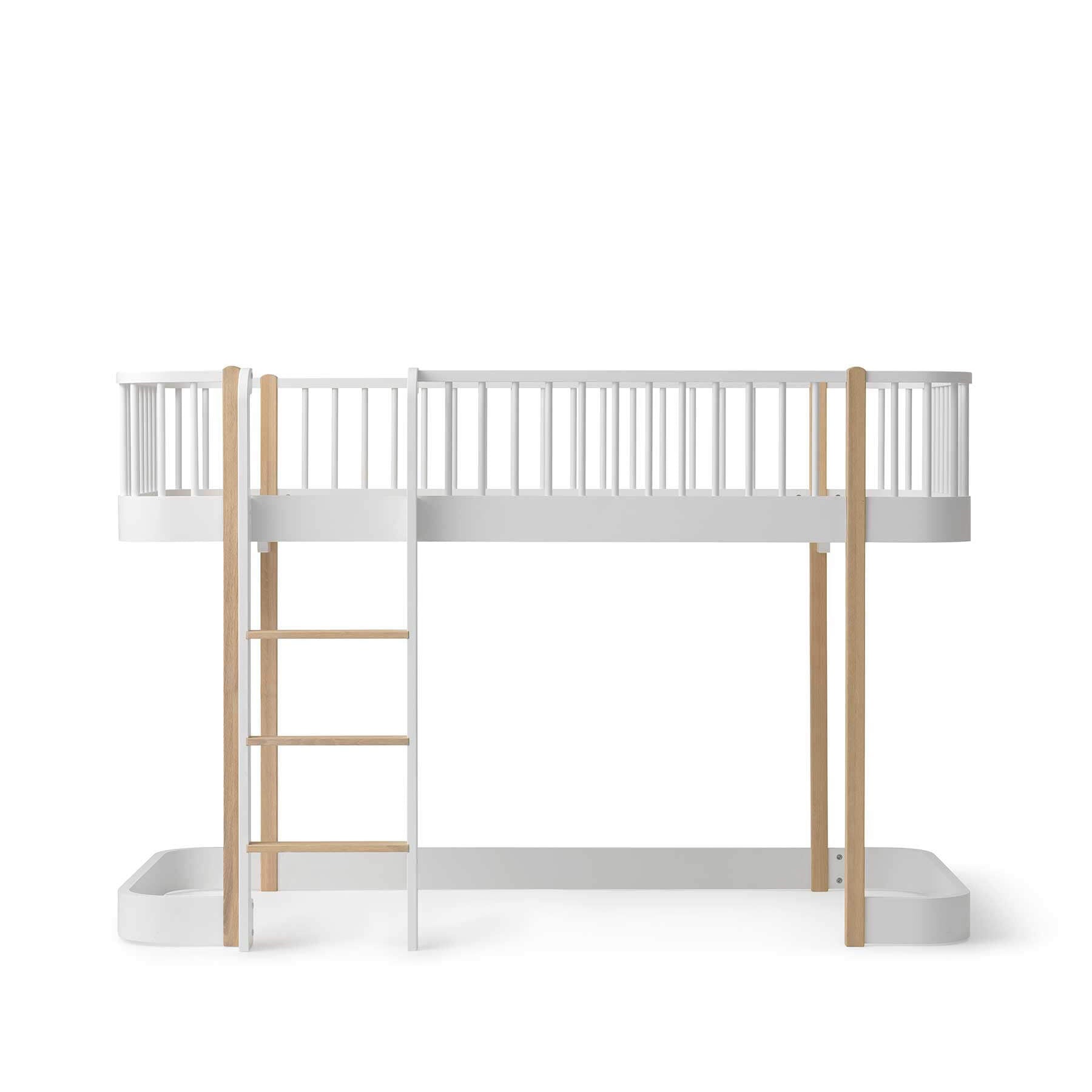 Oliver Furniture Wood Original Low Loft Bed in White/Oak