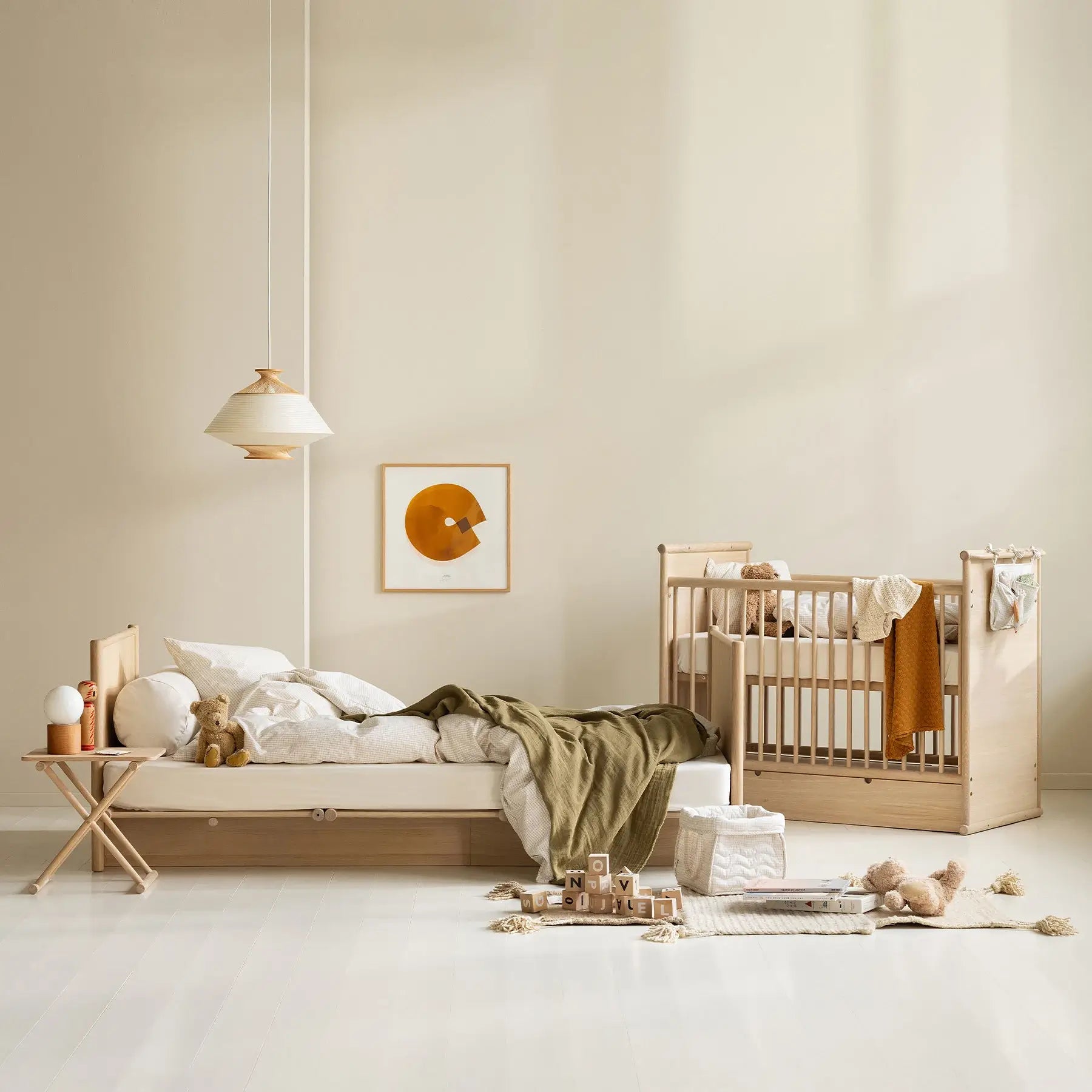 Oliver Furniture Camp Novel Cot Bed Inc Small Double Conversion in Oak