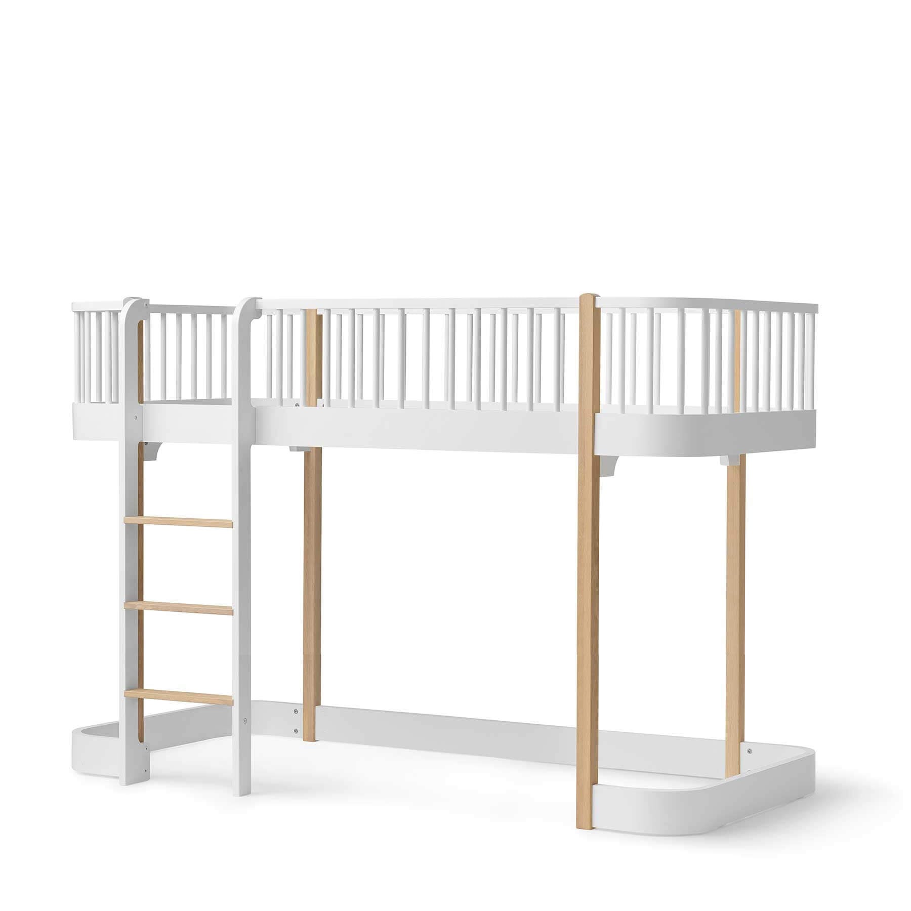 Oliver Furniture Wood Original Low Loft Bed in White/Oak