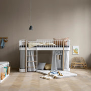 Oliver Furniture Wood Original Low Loft Bed in White/Oak
