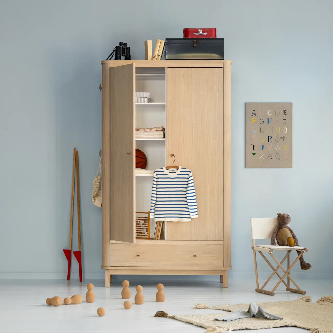 Oliver Furniture Wood Wardrobe 2 Doors in Oak