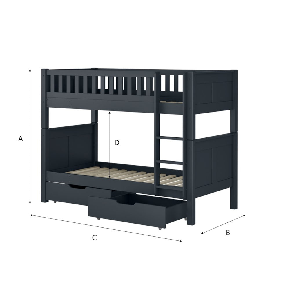 Arven Detachable Bunk Bed with Storage Drawers in Blue