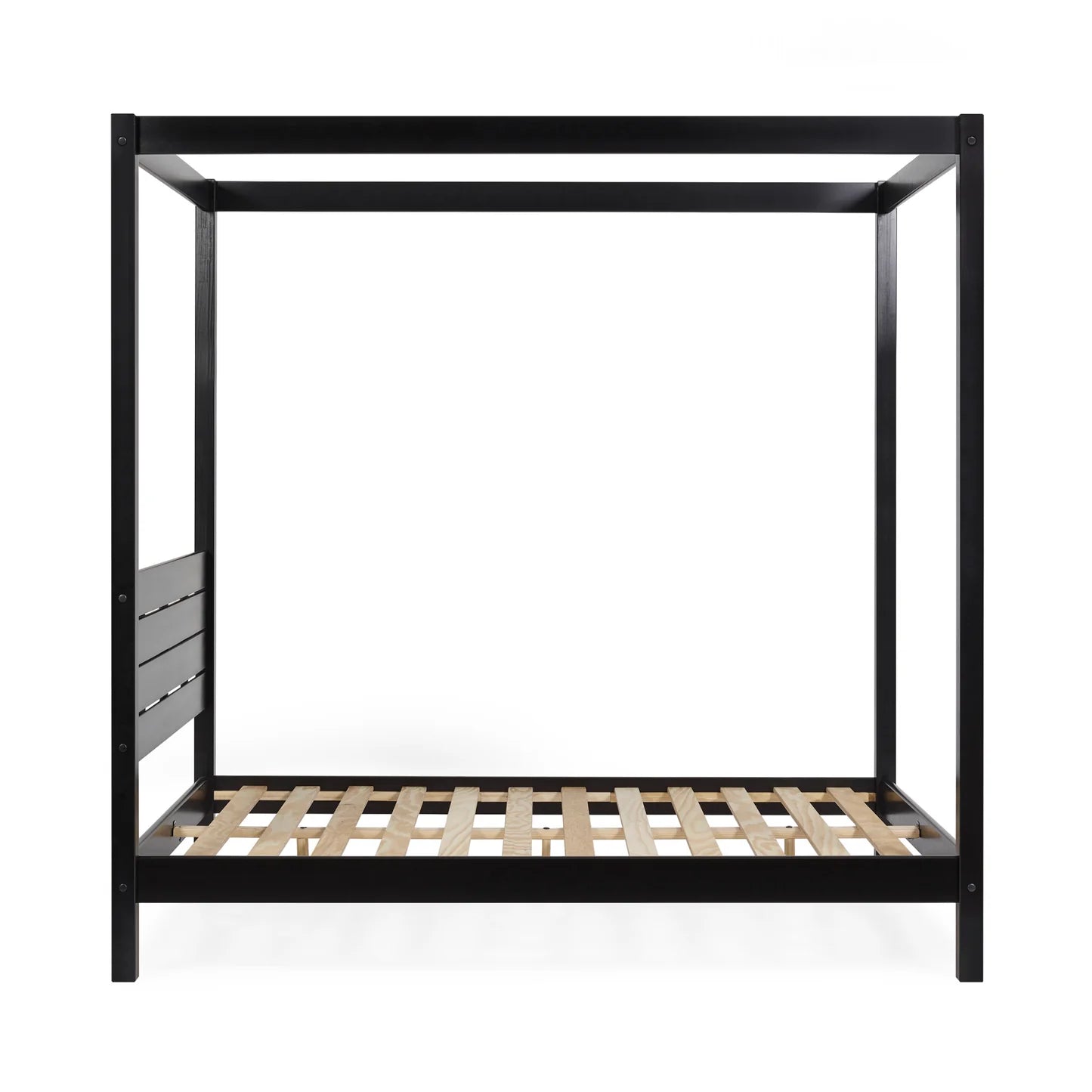 Roxanne 4-Poster Canopy Bed Solid Pine - Black