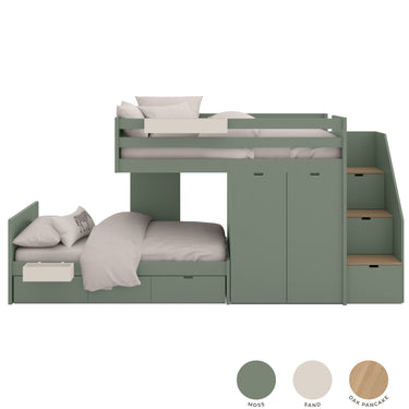 Muba Train Bunk Bed with Storage Steps