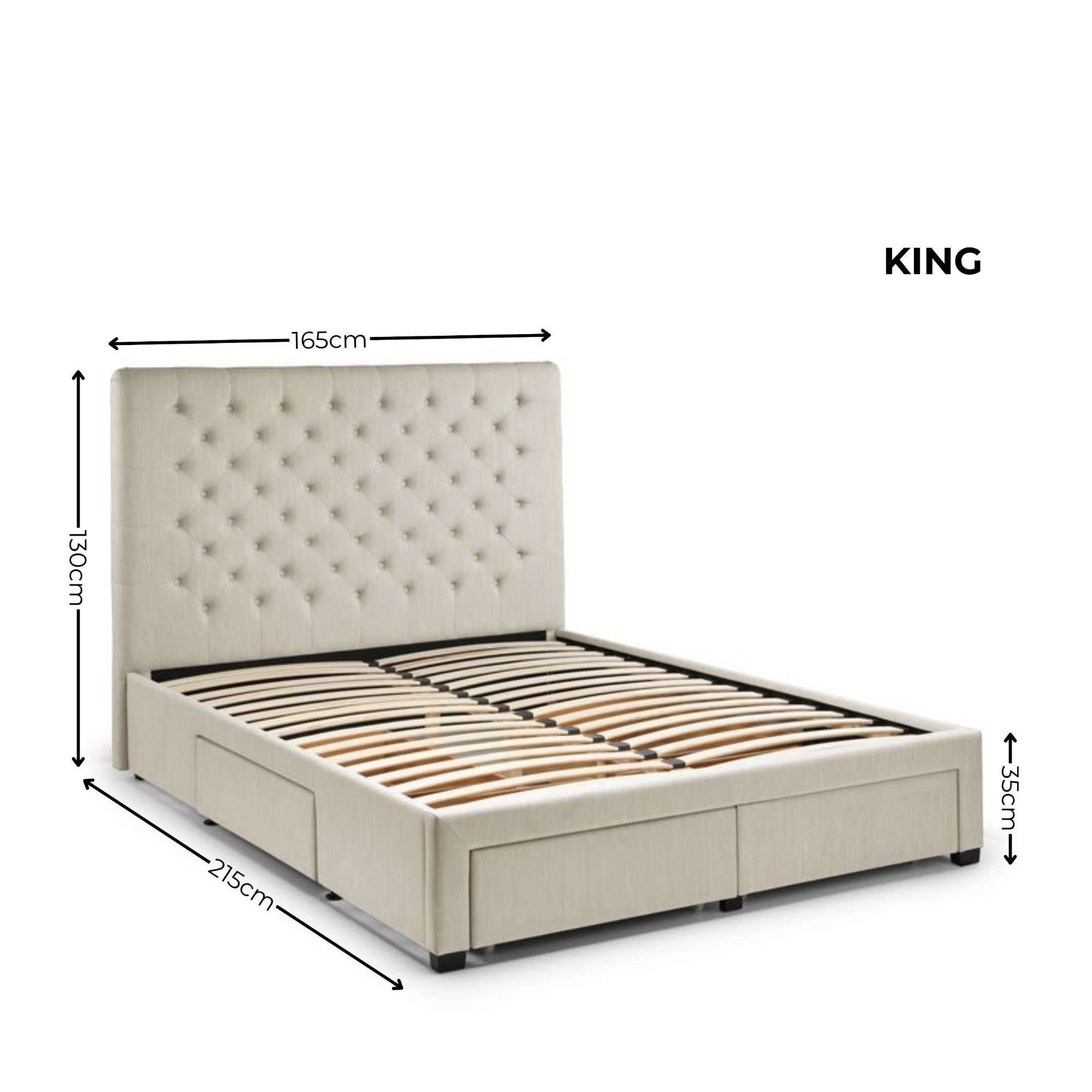Wilton Upholstered 4 Drawer Storage Bed Frame