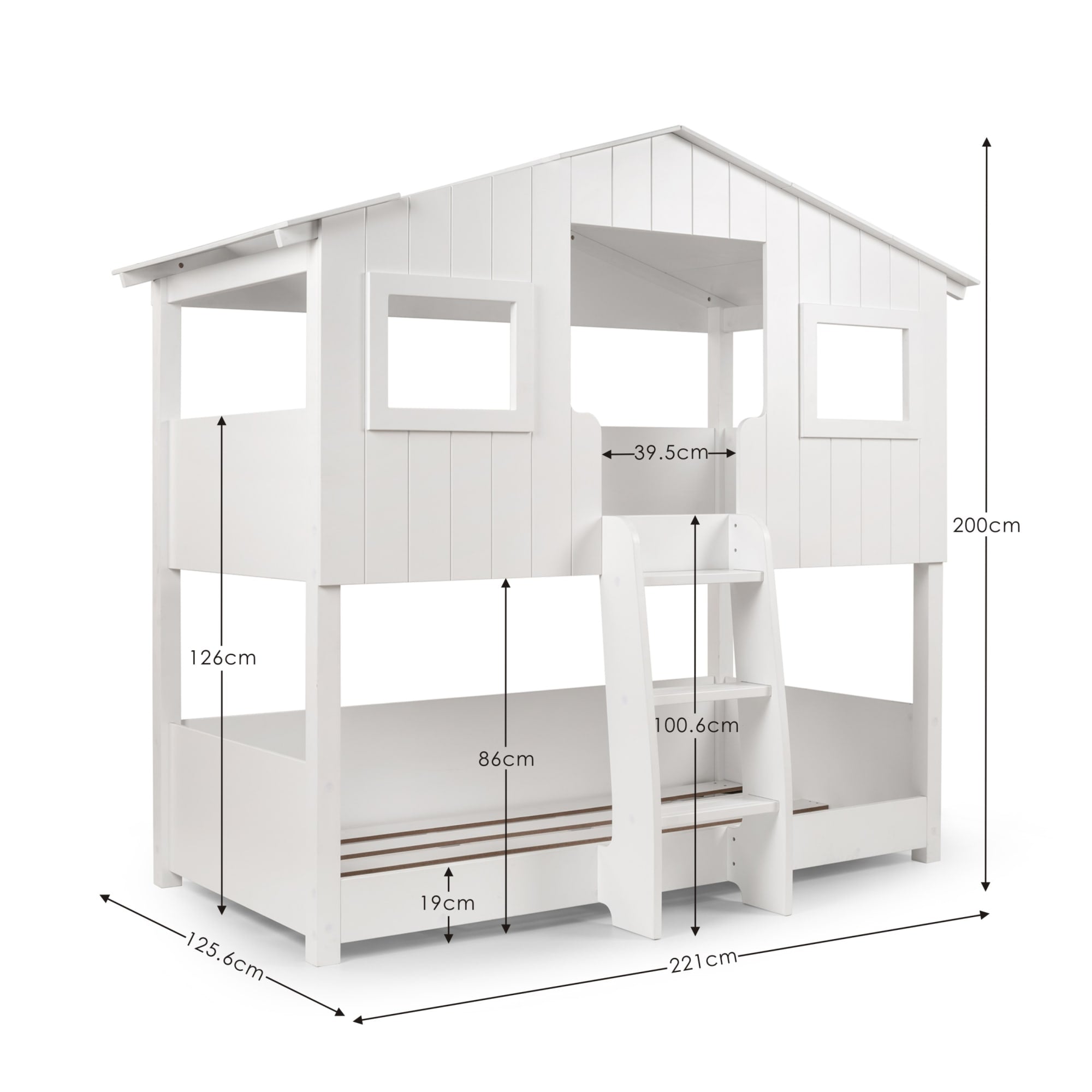 Willow Treehouse Bunk Bed in White