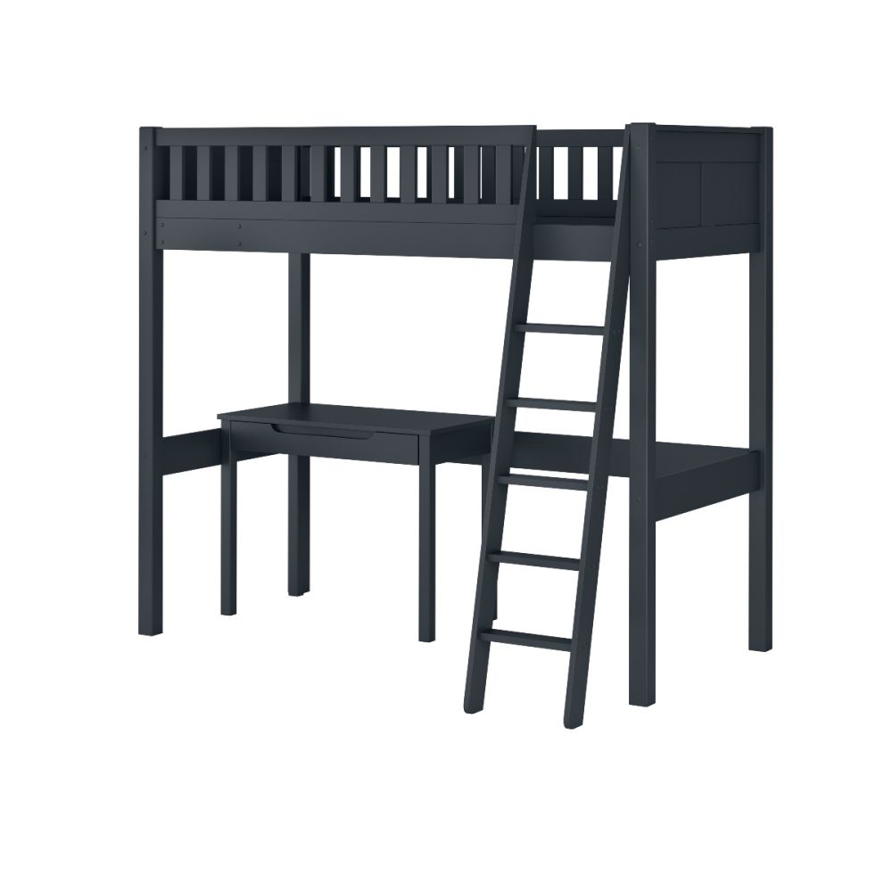 Arven High Sleeper Bed with Storage Desk in Blue