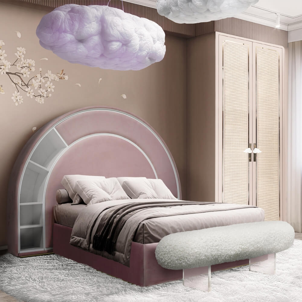 Circu Bubble Gum Bed with Gold Leaf - Large