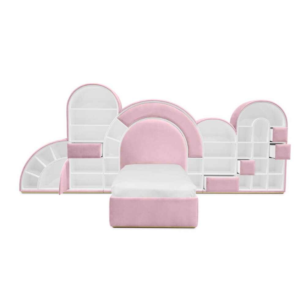 Circu Bubble Gum Bed with Gold Leaf - Large