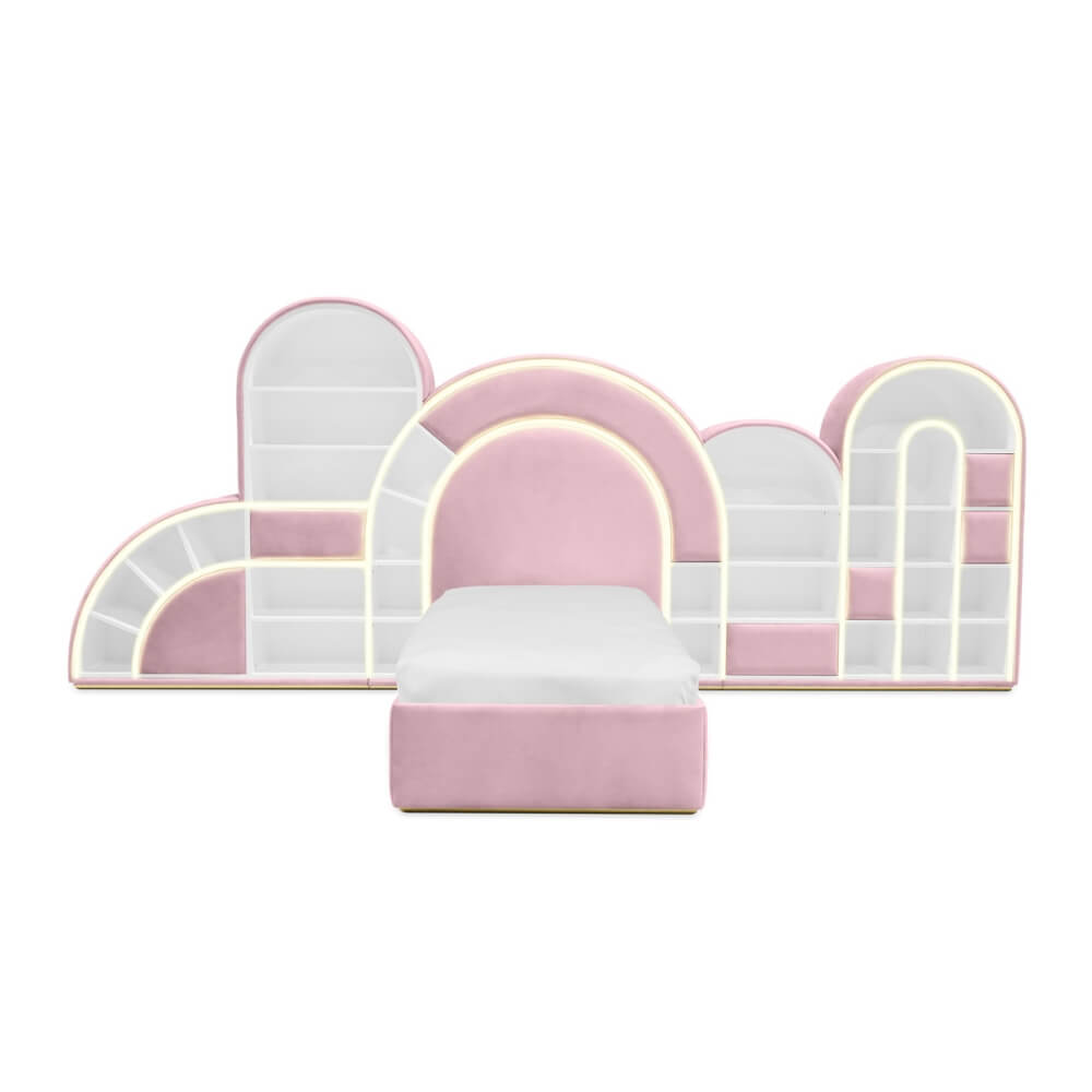 Circu Bubble Gum Bed with Gold Leaf - Large