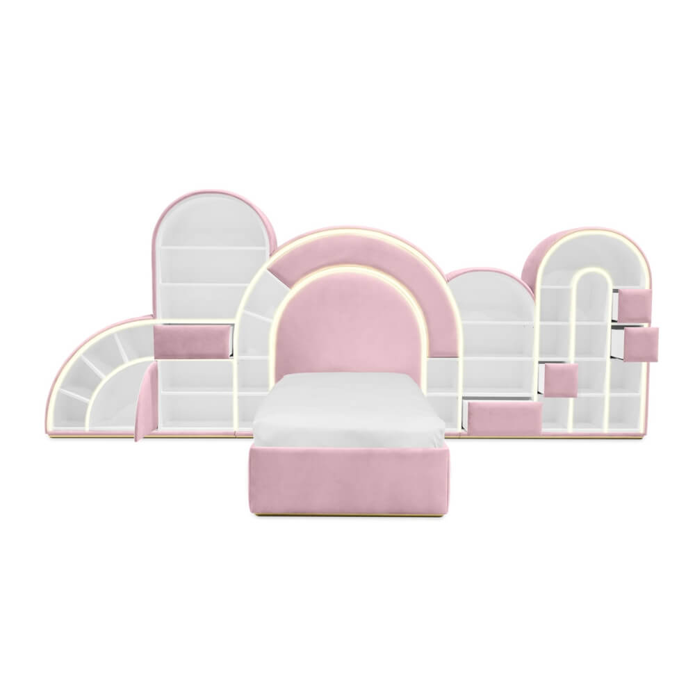 Circu Bubble Gum Bed with Gold Leaf - Large