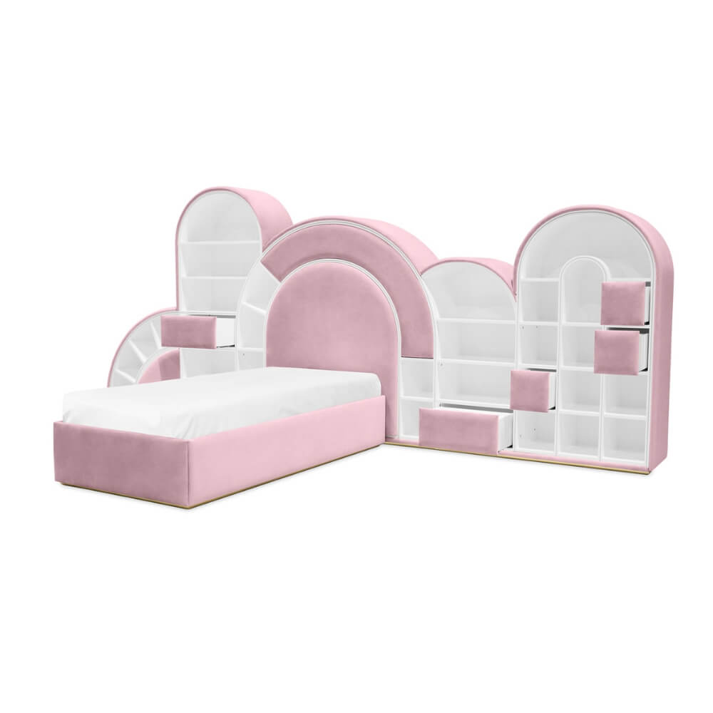 Circu Bubble Gum Bed with Gold Leaf - Large