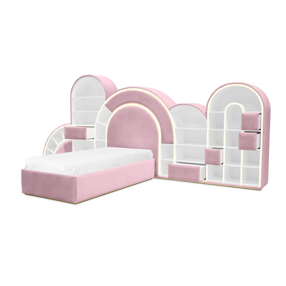 Circu Bubble Gum Bed with Gold Leaf - Large