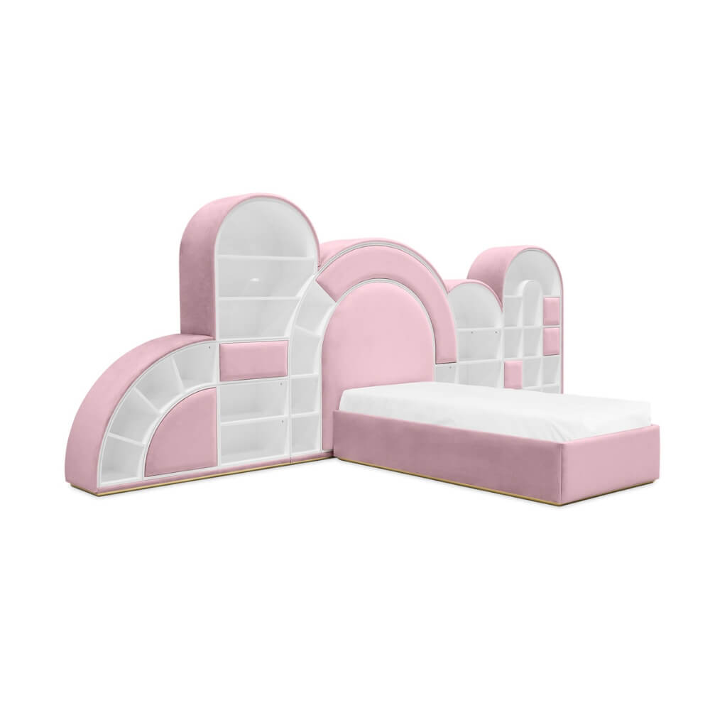 Circu Bubble Gum Bed with Gold Leaf - Large