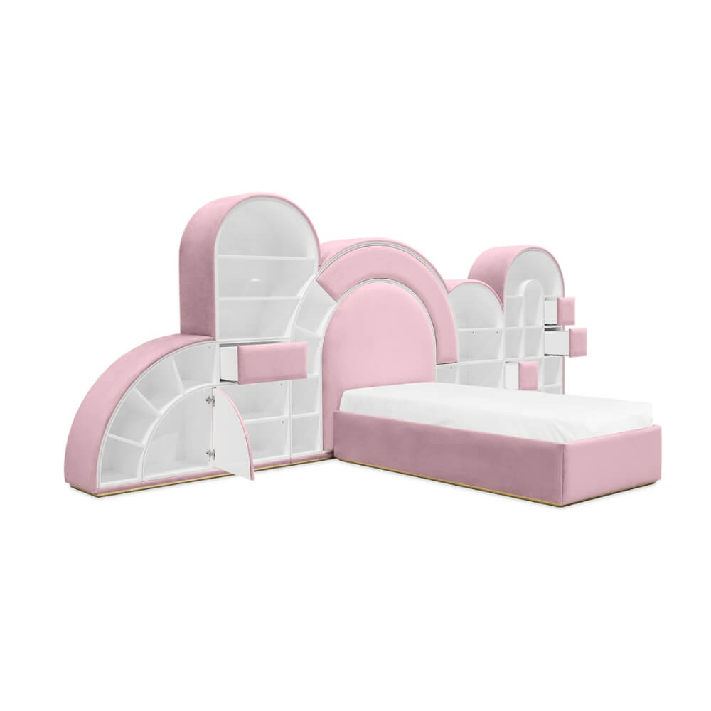 Circu Bubble Gum Bed with Gold Leaf - Large