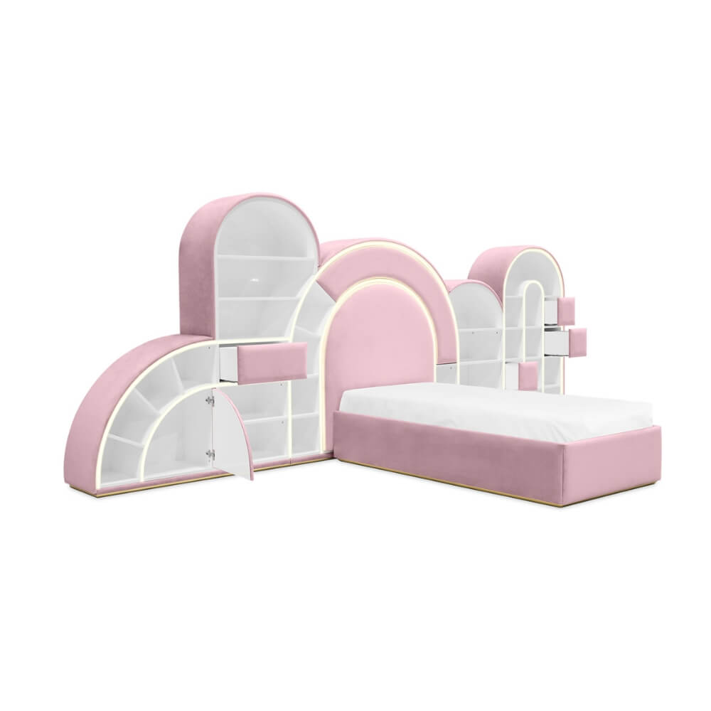 Circu Bubble Gum Bed with Gold Leaf - Large
