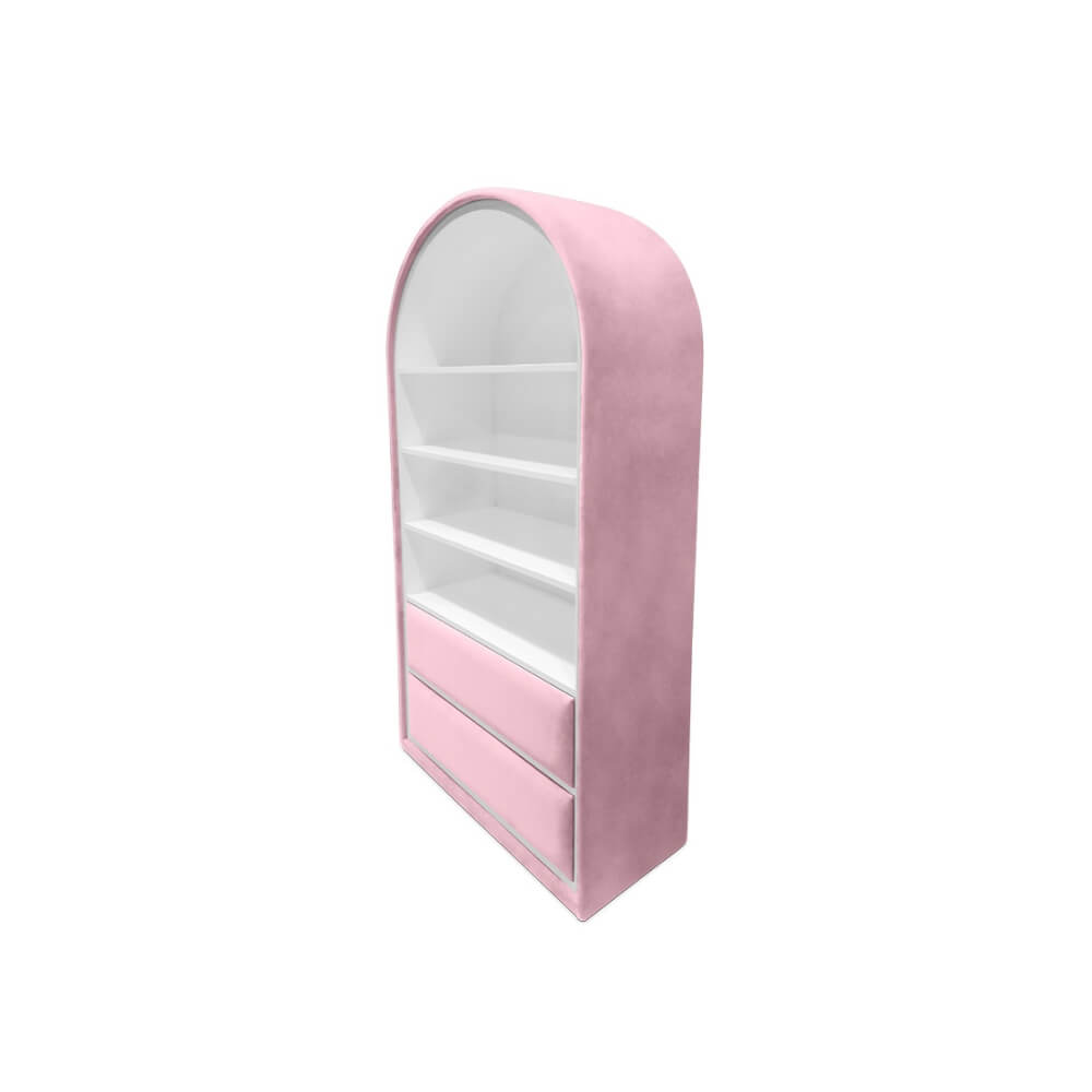 Circu Gold Leaf Bubble Gum Bookcase with 2 Drawers